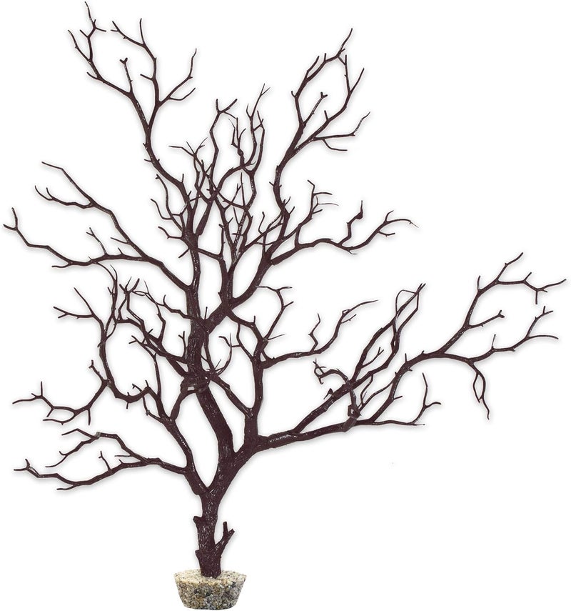 Current USA Dark River Brown Manzanita Branch 22-inch Tall with Weighted Base | Tree Branches Molded Aquarium Decor Decoration Fake Artificial Fish Tank Ornament for Freshwater or Saltwater (7394) - Image 1